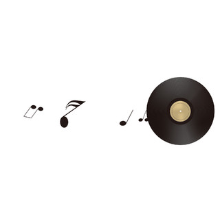 黑色唱片音乐音符元素gif动态图音乐元素